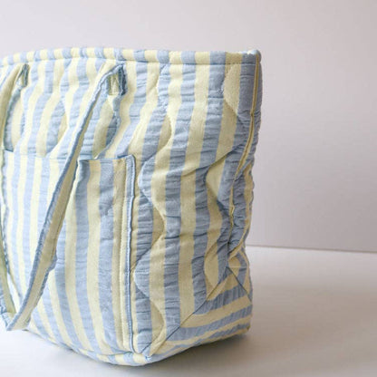 Butter Blue Seersucker Quilted Bag