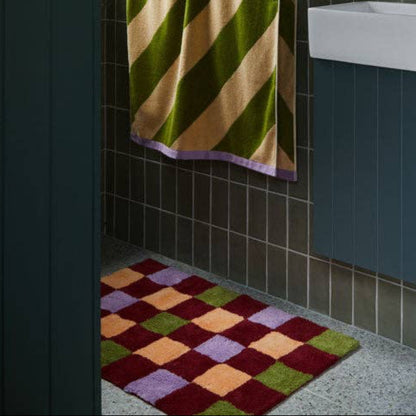 Winter Checkers Bath Mat