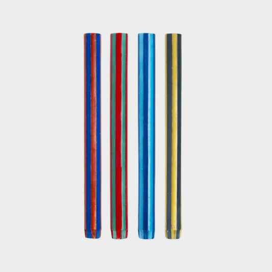 Stripe Dinner Candles: Mixed Set - Colours Strong