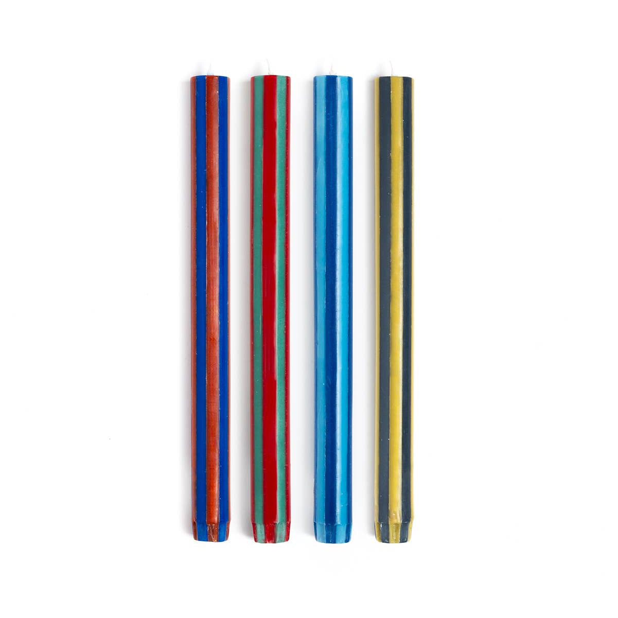Stripe Dinner Candle Mixed Set - Colours Strong 1