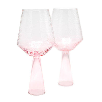 Wine Glass Claude in Pink: Set of 2 Glasses