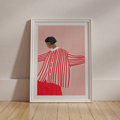 The Woman With The Red Skirt - Art Print: A3