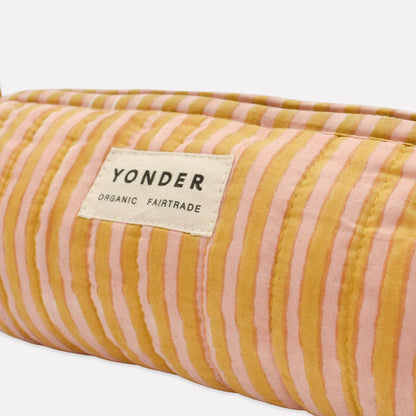 Quilted Barrel Case in Biscuit Candy Stripe