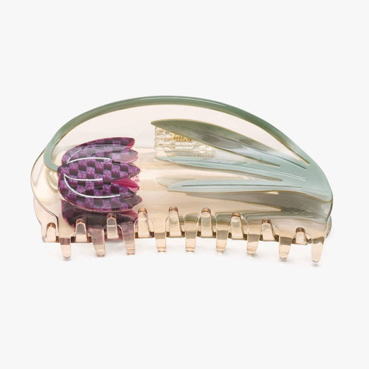 Fritillaria Tulip Checkered Flower Large Acetate Claw Clip