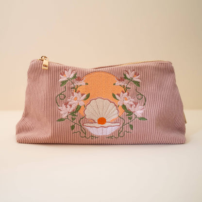 Medium Corduroy Pouch in Island Pink