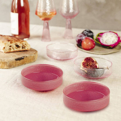 Snack Bowl Claude in Pink, Set of 4: Glass