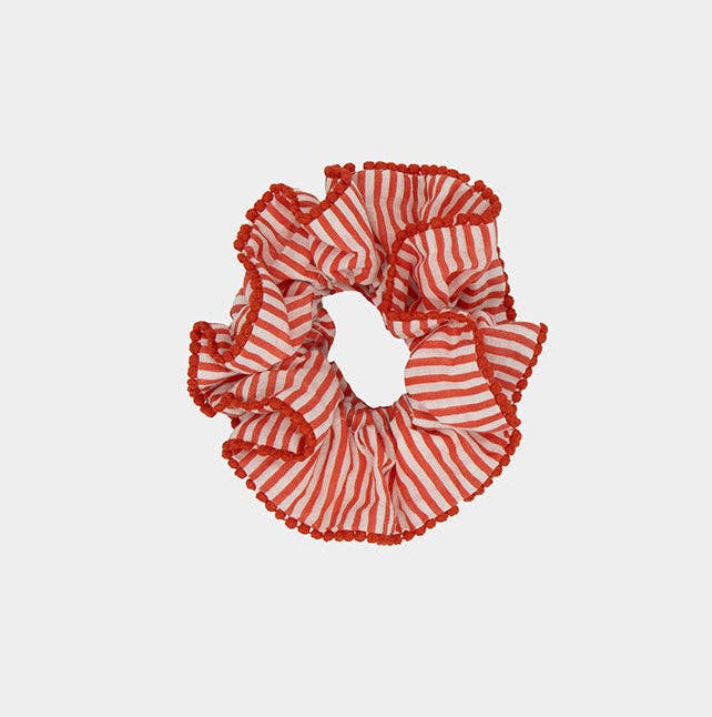 CHOUCHOU Scrunchie - Ruffled Red Stripes