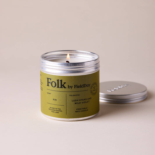 Kin Vegetable Wax Folk Tin Candle