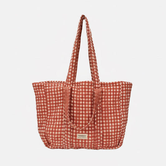 Quilted Carry All Bag in Ginger Gingham