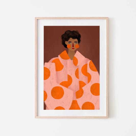 The Woman With The Orange Dots - Art Print: A3