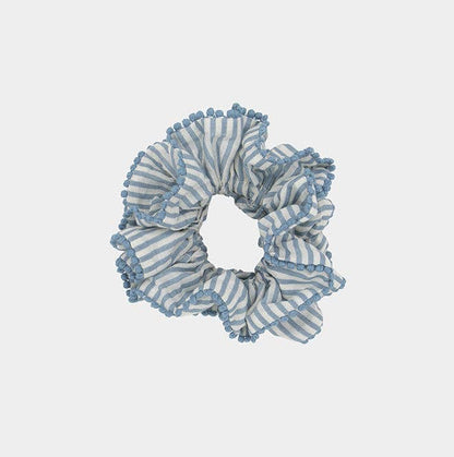 CHOUCHOU Scrunchie - Ruffled Blue Stripes