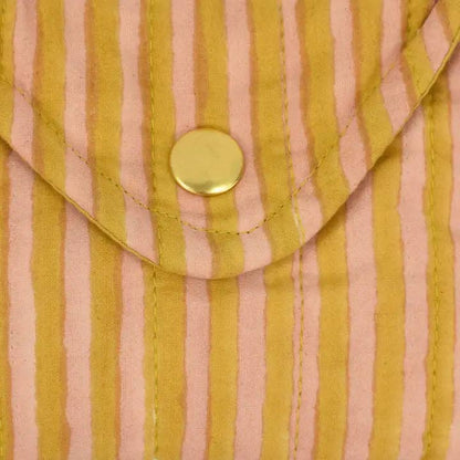 Quilted Popper Purse in Biscuit Candy Stripe