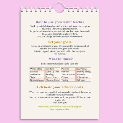 Daily Habit Tracker - 12 Month Goal Planner Gradients