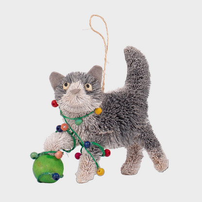 Bristle Cat With Lights Decoration
