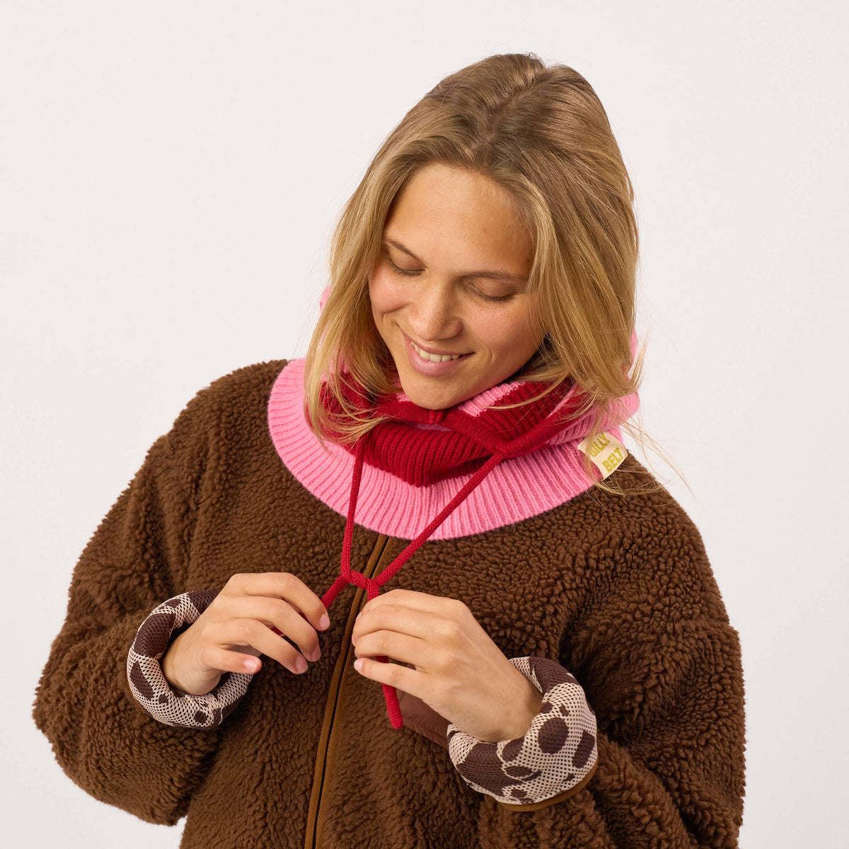 Balaclava - Striped, pink and burgundy