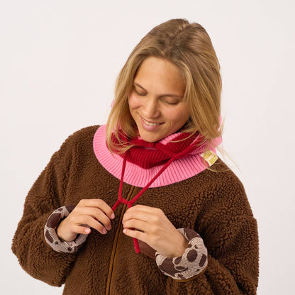 Balaclava - Striped, pink and burgundy