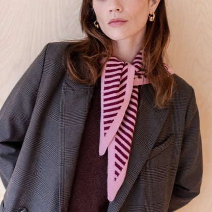 Triangle Scarf in Pink Stripe