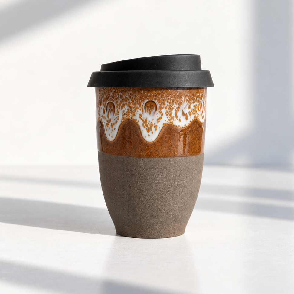 Naples Ceramic Travel Coffee Cup with Lid - Classic