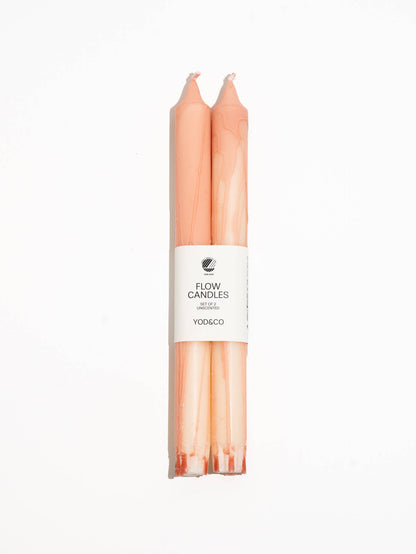 Flow Candles Peach - Set of 2
