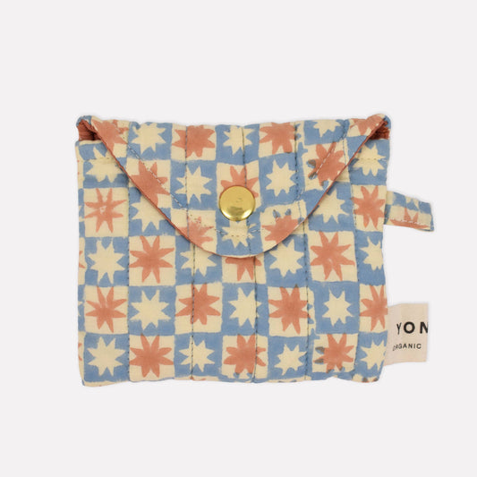 Quilted Popper Purse in Sky Pinwheel