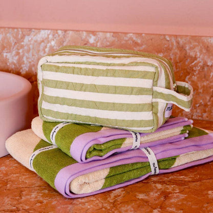 Pistachio Seersucker Dopp Cosmetic Bag