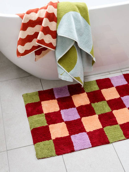 Winter Checkers Bath Mat
