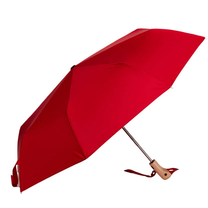 Compact Eco-Friendly Wind Resistant Duckhead Umbrella - Tomato Red