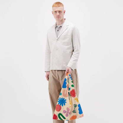 Deli Multi Coloured Print Eco-Friendly Reusable Tote Bag