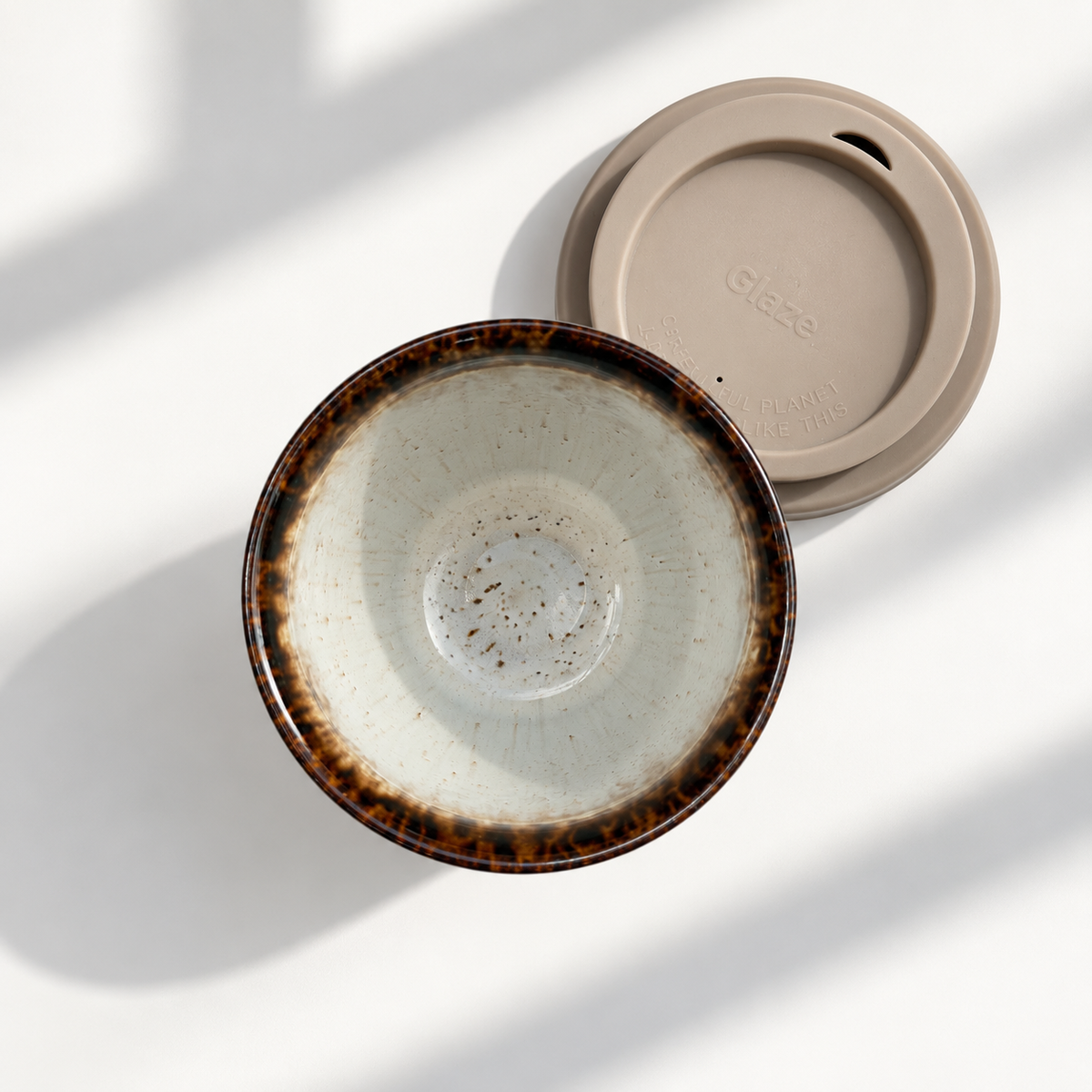 Rome Ceramic Travel Coffee Cup with Lid - Classic