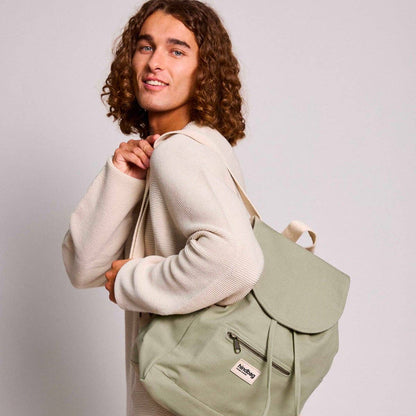 Eliot Backpack in Clay Green - Ethically Manufactured Bag