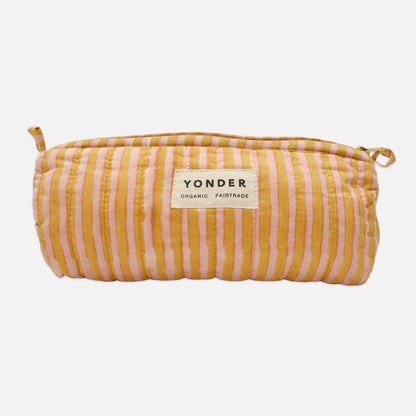 Quilted Barrel Case in Biscuit Candy Stripe