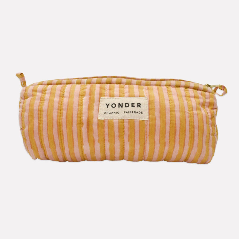 Quilted Barrel Case in Biscuit Candy Stripe