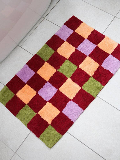 Winter Checkers Bath Mat