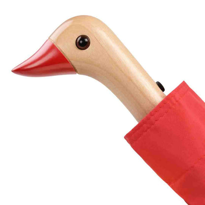 Compact Eco-Friendly Wind Resistant Duckhead Umbrella - Tomato Red