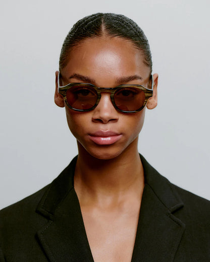 Zan Sunglasses in Striped Horn