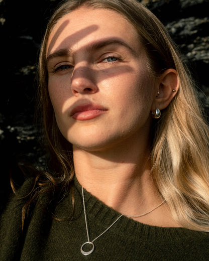 Dome Hoop Earrings - Recycled Sterling Silver