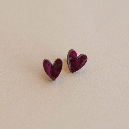 I Heart You Stud Earrings in Lilac