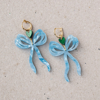 Statement Large Bow & Heart Hoop Earrings