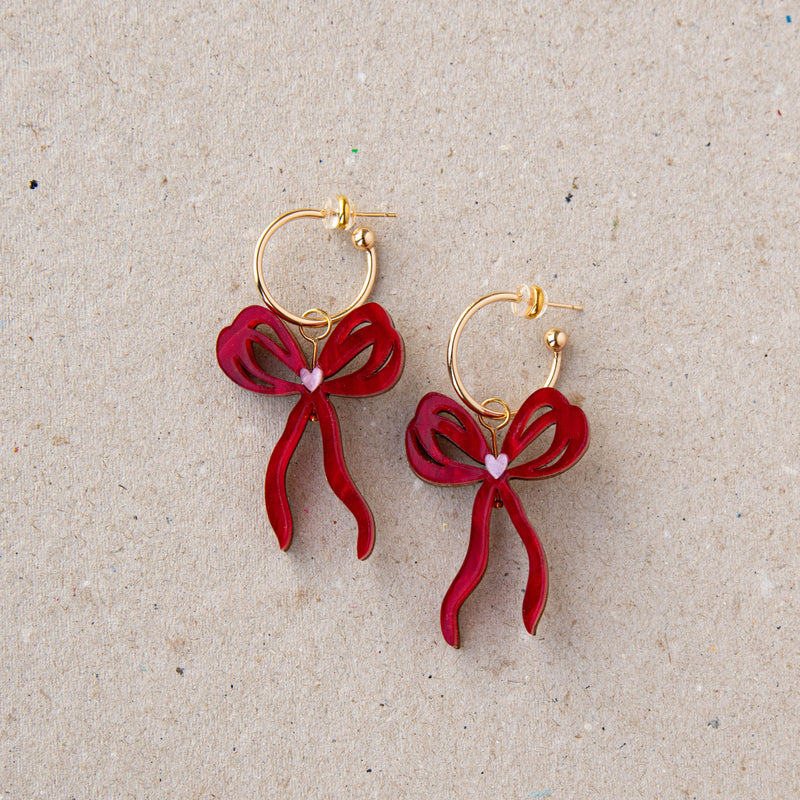 Bow Hoop Earrings