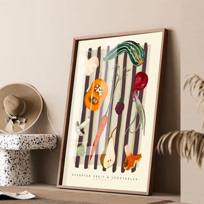 Autumn Vegetables A3 Illustration Art Print