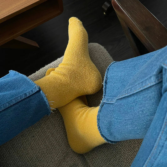 Cloud Socks in Honey Yellow