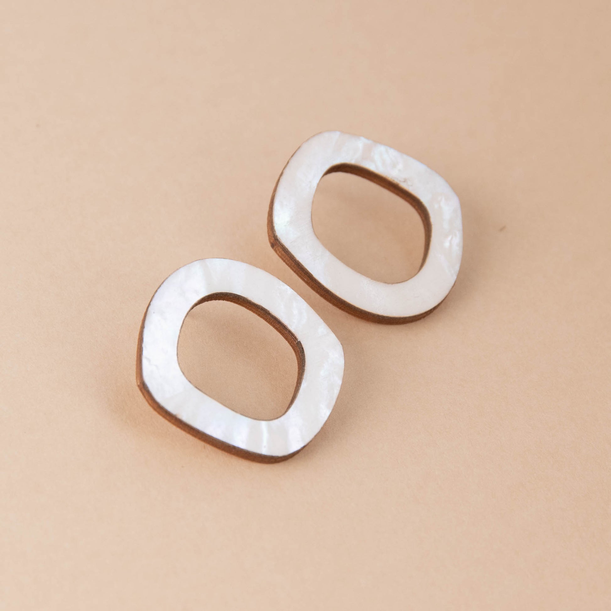 Rounded Form Stud Earrings - Large