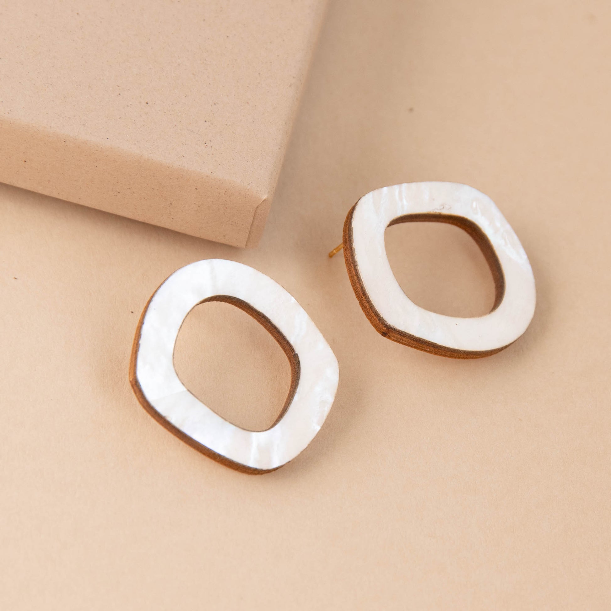 Rounded Form Stud Earrings - Large
