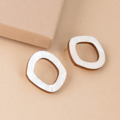 Rounded Form Stud Earrings - Large
