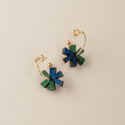 Pinwheel Colourful Hoop Earrings