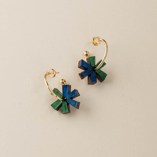 Pinwheel Colourful Hoop Earrings