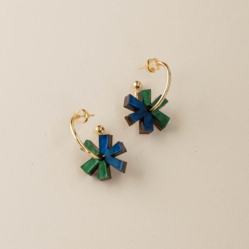 Pinwheel Colourful Hoop Earrings