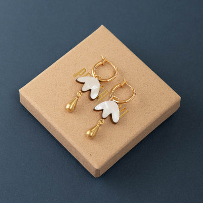 Petal Drop Hoop Earrings