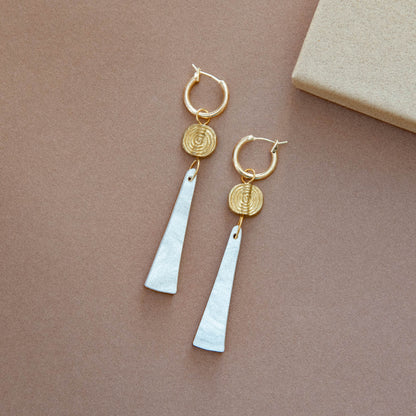 Power Drop Hoop Earrings