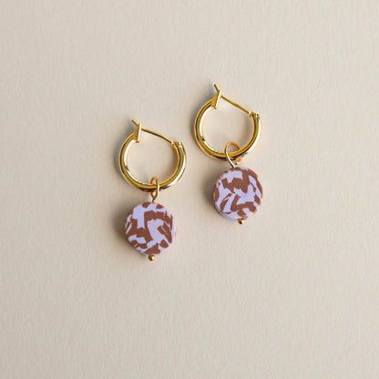 Bits Circle Charm Hoop Earrings